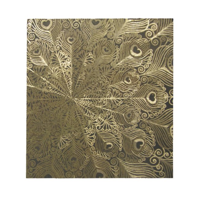 Peacock-Metallablage Notizblock (Vorderseite)