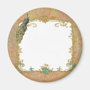 Peacock n Paisley Ornat Art Imprimer Magnet