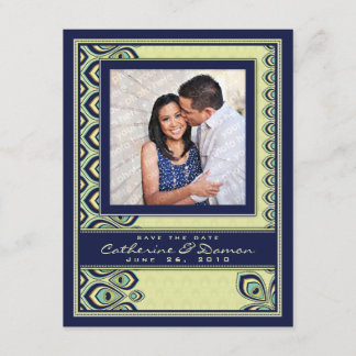 Peacock Nouveau Save the Date (Marine)
