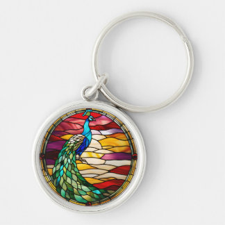 Peacock on Pink Schlüsselanhänger