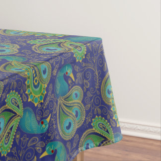 Peacock Paisley Pattern Blue Tischdecke