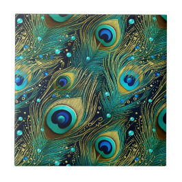 Peacock Passion Throw Kissen Fliese