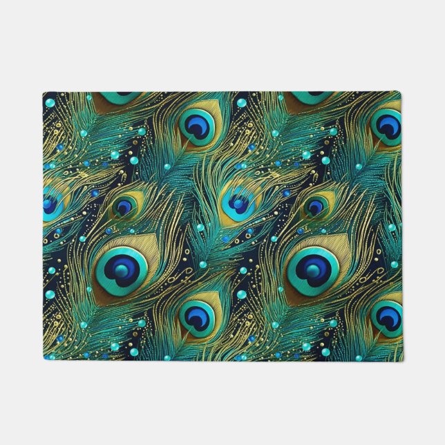 Peacock Passion Throw Kissen Fußmatte (Vorderseite)