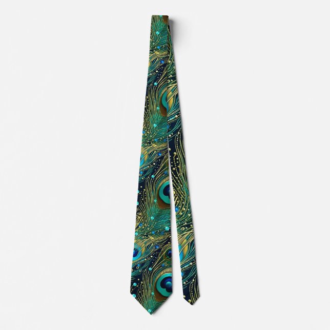 Peacock Passion Throw Kissen Krawatte (Vorderseite)