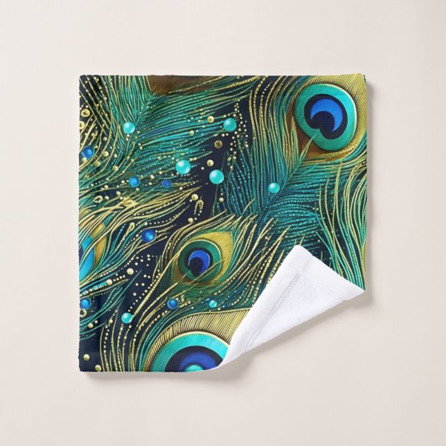 Peacock Passion Throw Kissen Waschlappen (Waschlappen)