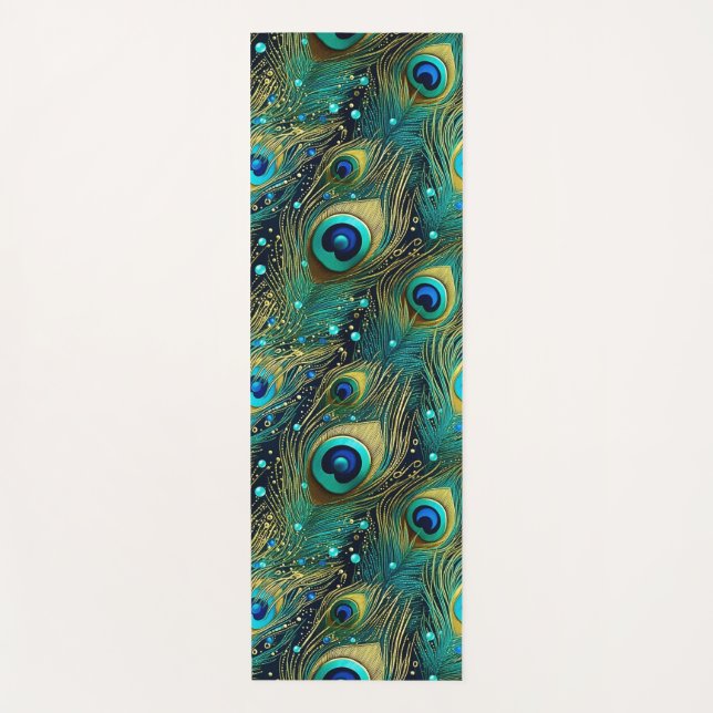 Peacock Passion Throw Kissen Yogamatte (Vorderseite)