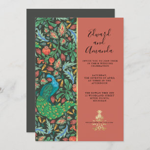 Peacock Pattern Terra Cotta Einladung