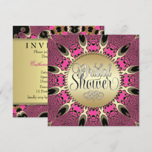 Peacock Pink Funky Brautparty Party Einladungen