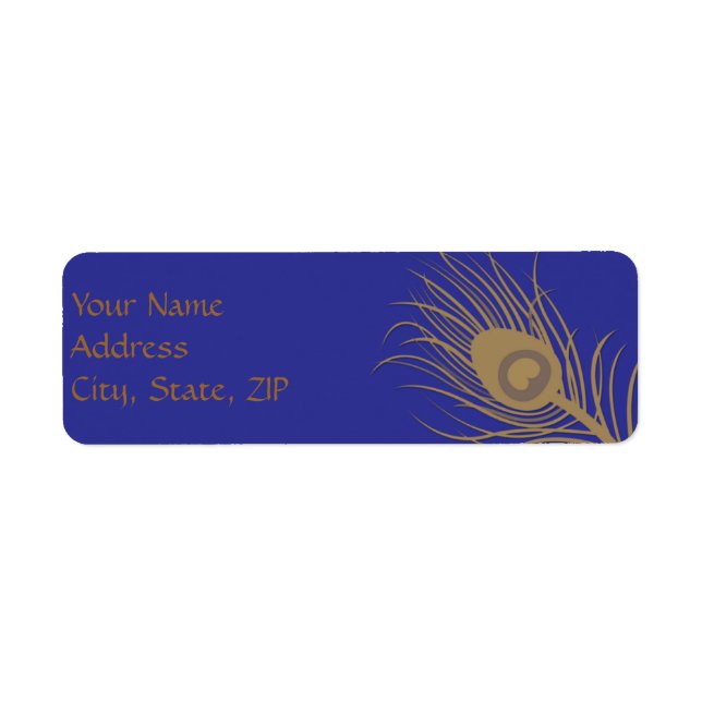 Peacock Plume in Gold und Navy Blue (Vorne)