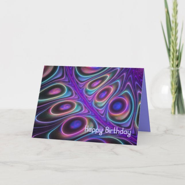 Peacock plumes, imaginaire décoratif carte d'anniv (Devant)