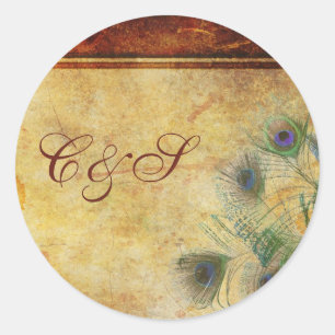 Peacock plumes mariage Favoriser Stickers