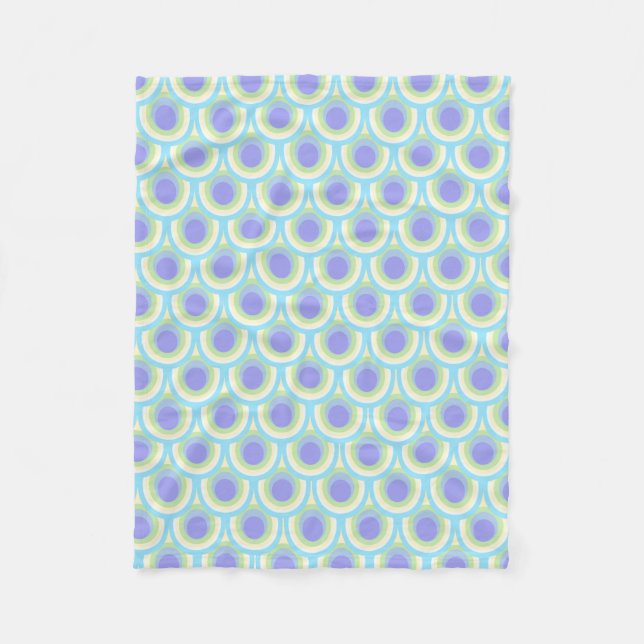 Peacock plumes motif ovale aqua violet couverture (Devant)