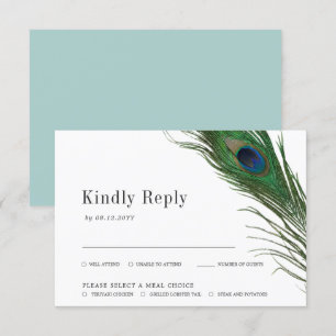Peacock Poise Wahl der Hochzeitskarte RSVP Karte