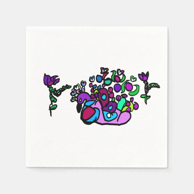 Peacock purple roses  serviette (Vorderseite)