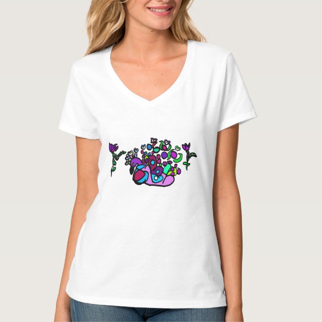 Peacock purple roses  T-Shirt (Vorderseite)