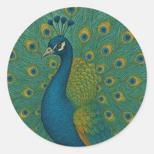 Peacock Runder Aufkleber