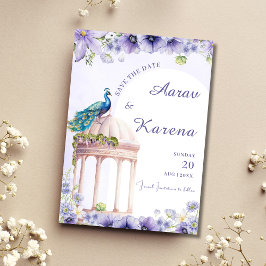 Peacock Save the Date indische Save the Date-Karte Einladung