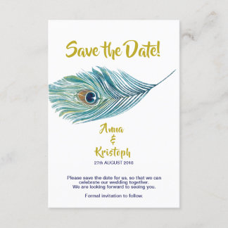 PEACOCK SAVE THE DATE KARTE