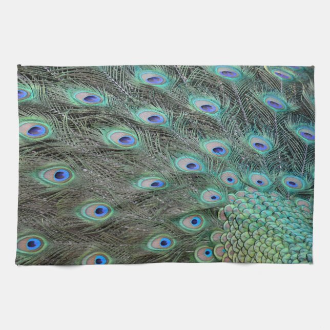 Peacock Schwanz Feathers Geschirrtuch (Horizontal)