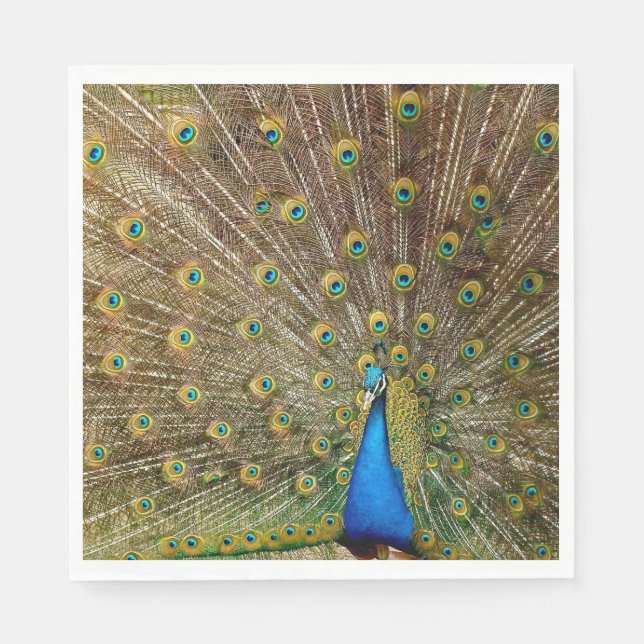 Peacock Schwanz Feathers Serviette (Vorderseite)