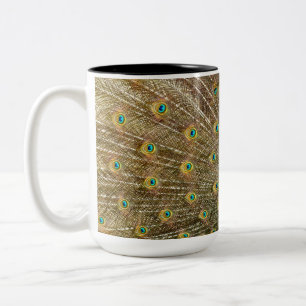 Peacock Schwanz Feathers Zweifarbige Tasse