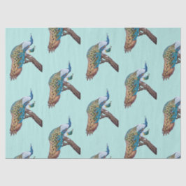 Peacock Serie Design 9 blaues Gewebepapier Seidenpapier