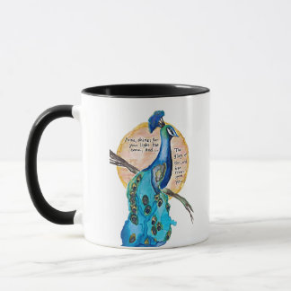 Peacock Shine art, no background, with Isaiah 60:1 Tasse