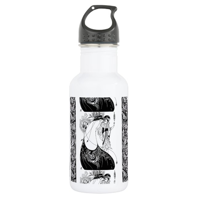 Peacock Skirt Beardsley Art Nouveau Trinkflasche (Vorderseite)