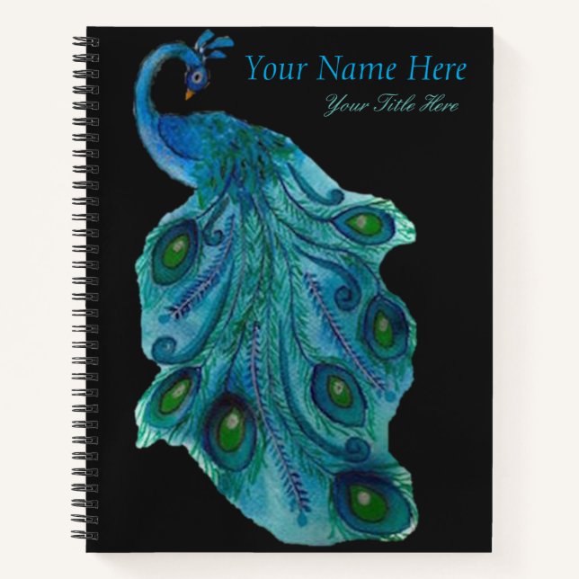 Peacock Spiral Sketchbook Notizbuch (Vorderseite)
