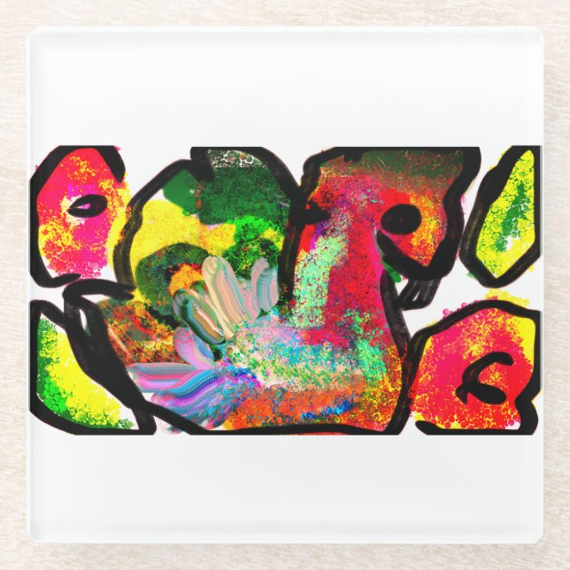 Peacock spring Art Glasuntersetzer (Vorderseite)