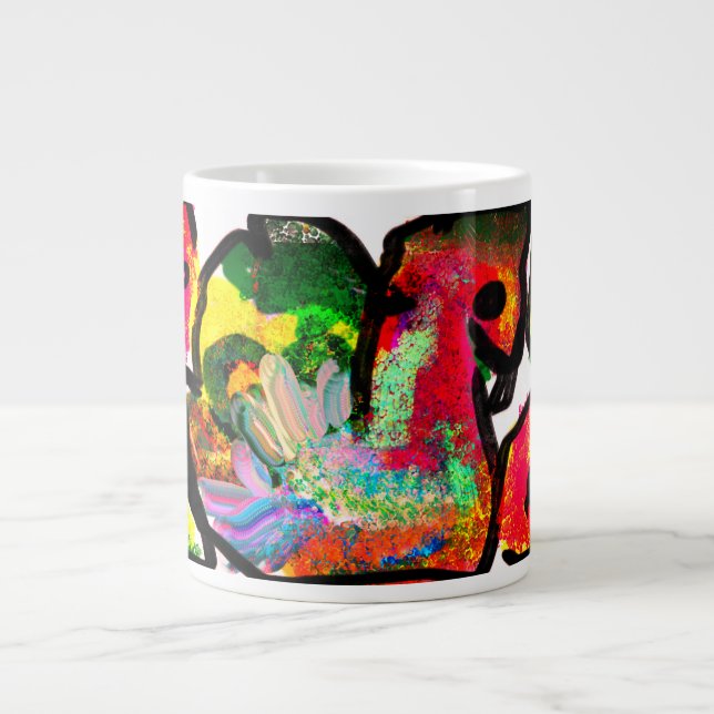 Peacock spring Art Jumbo-Tasse (Vorderseite)