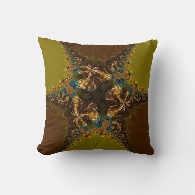 Peacock Star Fraktal Lace Big Cushion Pillow Kissen (Vorderseite)