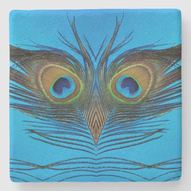 Peacock Steinuntersetzer (Vorderseite)