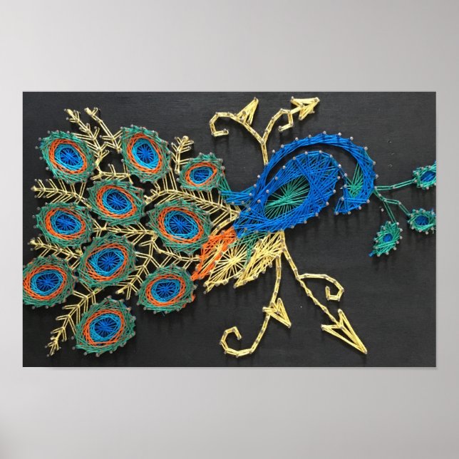 Peacock String Art Poster (Vorne)