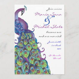 Peacock Thema Hochzeit Einladung Blauen Einladung