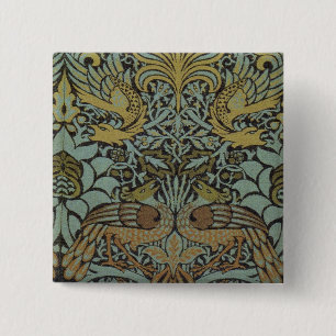 Peacock und Dragon (von William Morris) Button