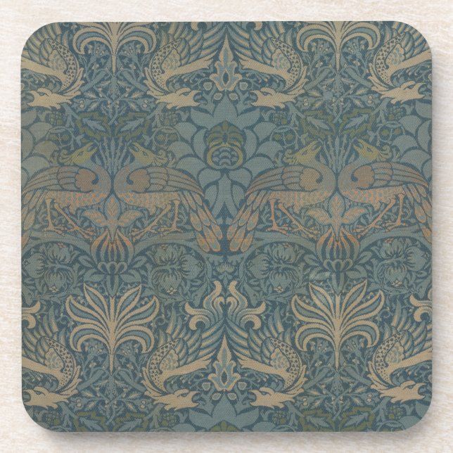 Peacock und Dragon von William Morris Getränkeuntersetzer (Vorderseite)