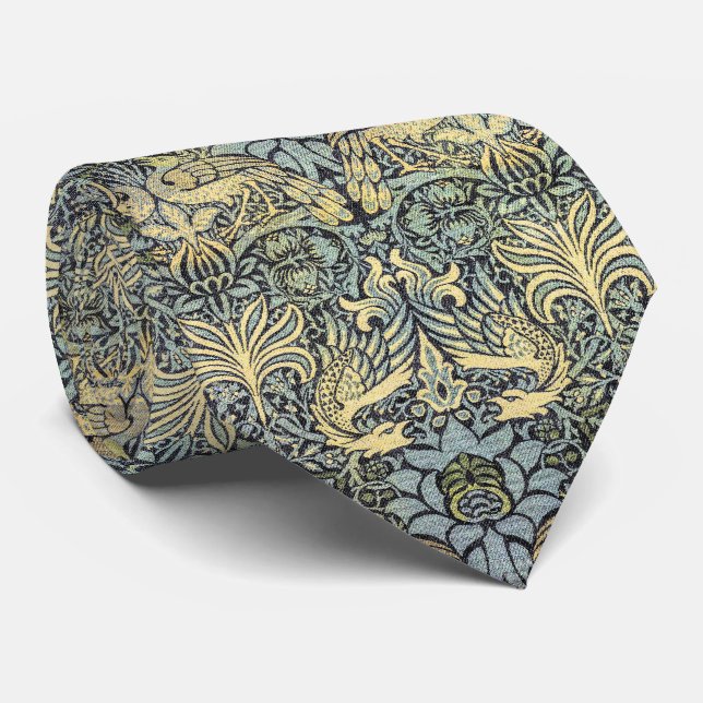 Peacock und Dragon von William Morris Krawatte (Gerollt)
