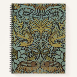 Peacock und Dragon (von William Morris) Notizbuch