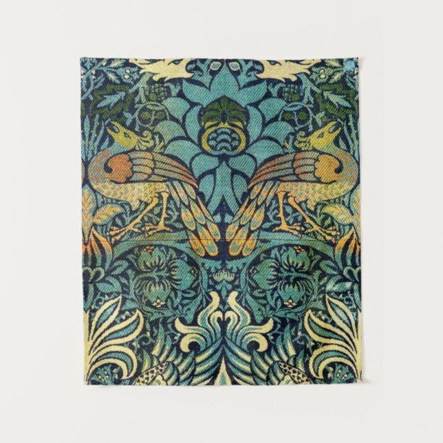 Peacock und Dragon William Morris Wandteppich (Vorderseite)