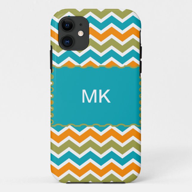 Peacock Vibrant Tribal Zigzag Case-Mate iPhone Hülle (Rückseite)