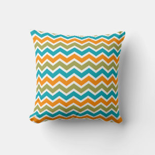 Peacock Vibrant Tribal Zigzag Kissen
