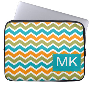 Peacock Vibrant Tribal Zigzag Laptopschutzhülle