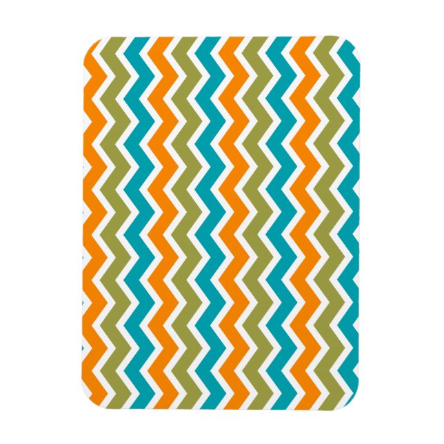 Peacock Vibrant Tribal Zigzag Magnet (Vertikal)