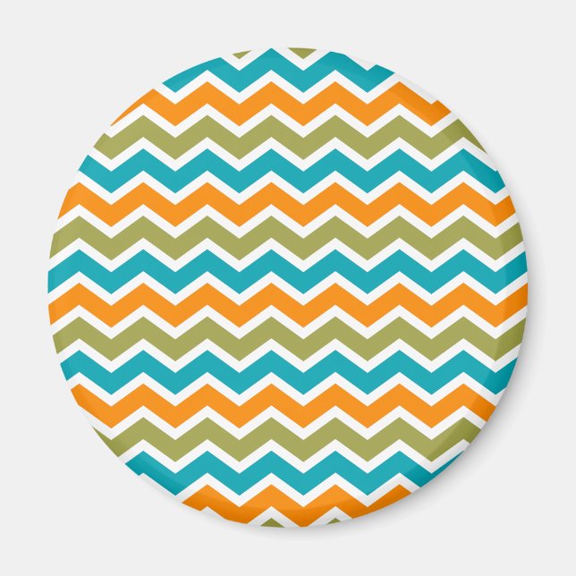 Peacock Vibrant Tribal Zigzag Magnet (Vorne)