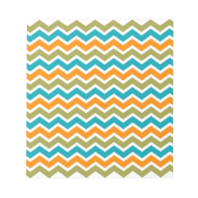 Peacock Vibrant Tribal Zigzag Notizblock (Vorderseite)