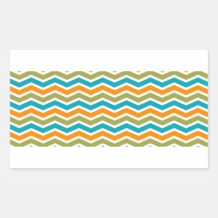 Peacock Vibrant Tribal Zigzag Rechteckiger Aufkleber