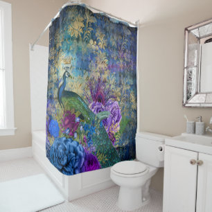 Peacock Vintage Look Douche rideau Rideaux de bain