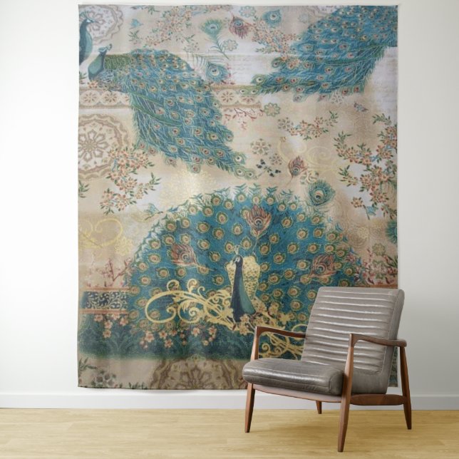 Peacock vintage - Tapisserie (En situation)