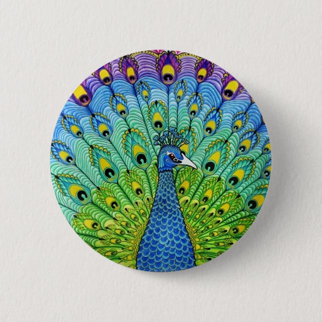 Peacock-Vogelanimation Button (Vorderseite)